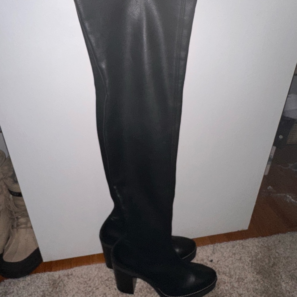 FREE PEOPLE Black Thigh-High Platform Boots - Picture 3 of 8